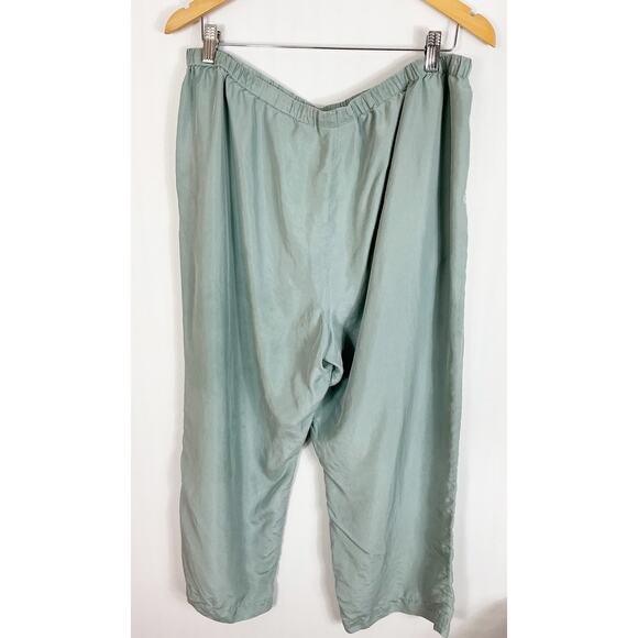 Soft Surroundings Womens Silk Pull On Pants Blue Drawstring XL Petite - Picture 5 of 5